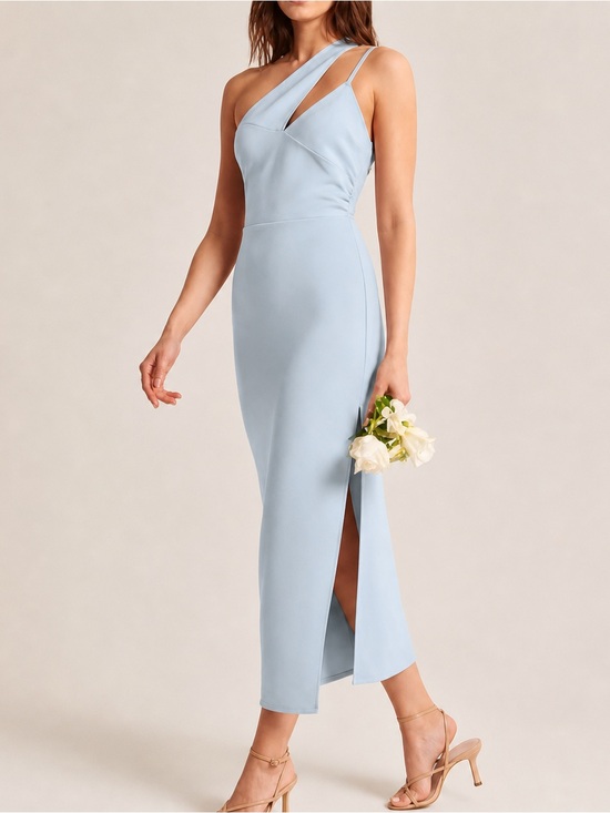 Abercrombie & Fitch Dresses & Skirts - Abercrombie & Fitch Light Blue Asymmetrical Bodycon Midi Dress Size XS